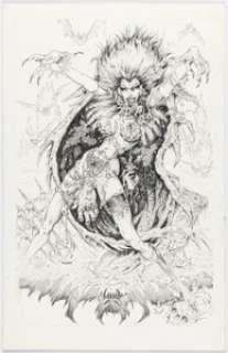 Henry, Flint - Flint Henry Crimson Embrace II: A Gallery Girls Collection Pin-Up Illustration Original Art (SQP, 1996)....