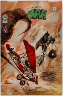 Boyette, Pat - Pat Boyette War #1 Cover Original Art (Charlton Publ., 1975)....