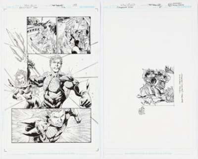 Reis, Ivan - Ivan Reis and Joe Prado Brightest Day #0-1 Aquaman Story Page and Insert Panel Original Art Group of 2 (DC, 2010).... (Total: 2 Original Art)