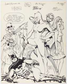 Adam Hughes, Bill Willingham, Neil Vokes, and Others Batman and Villains Jam Original Art (1989). ...