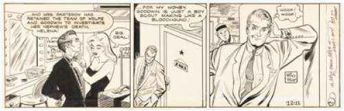 Mike Roy | Nero Wolfe Daily Comic Strip Original Art dated 12-11-56 (Columbia Features, 1956).... | Heritage