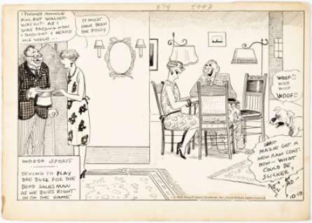 Thomas "Tad" Dorgan | Indoor Sports Daily Single-Panel Comic Strip Original Art dated 10-19-32 (King Features Syndicate, 1932). | Heritage