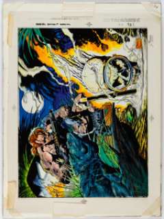 John Cebollero - Marvel Swimsuit Special #1 Johnny Blaze and Ghost Rider Production Color Original Art Signed by Joe Quesada (Marvel, 1992).