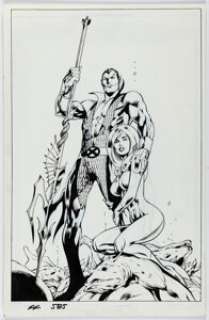 Alan Davis and Mark Farmer Fantastic Four #585 Cover Namor the Sub-Mariner Original Art (Marvel, 2011). | Heritage