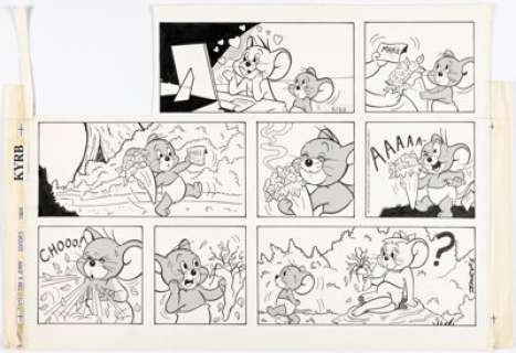 Kelly Jarvis Tom and Jerry Sunday Comic Strip Original Art dated 5-13-90 (Turner Entertainment, 1990).