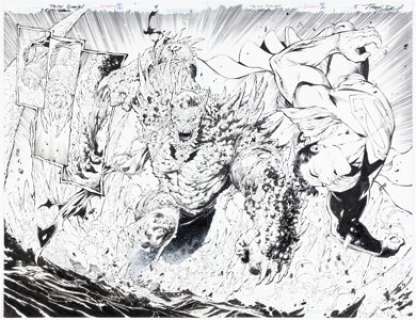 Tony Daniel and Danny Miki Batman Devastator #1 Double Page Spread 4-5 Original Art (DC, 2018). | Heritage