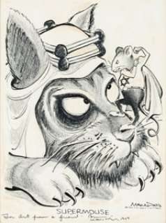 Bill Mauldin The Chicago Sun-Times "Supermouse" Editorial Cartoon Illustration Original Art (Chicago Sun-Times, 1966). | Heritage