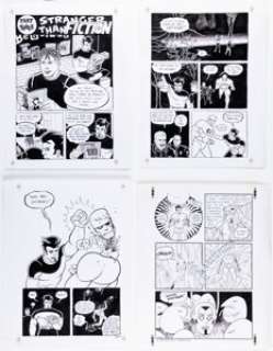 Jay Stephens Atomic City Tales Story Pages Original Art Group of 10 (Black Eye, c.1990s).