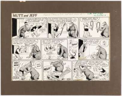 Al Smith Mutt and Jeff Sunday Comic Strip Original Art dated 4-7-1963 (Bell Syndicate, 1963).
