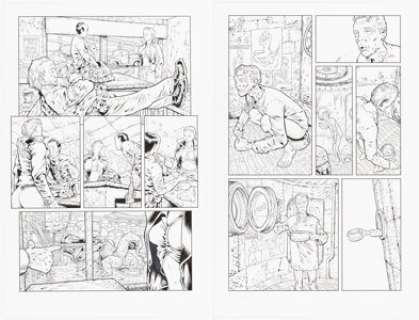 Chris Dreier [Gianluca Pagliarani printed blue lines] Warren Ellis‘ Ignition City #1 Story Pages 13-22 Original Art (Avatar Press, 2009). (Total: 10 Original Art)