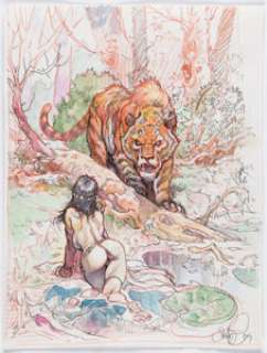 Tim Vigil "Close Encounter" Color Preliminary Illustration Original Art (2009). | Heritage