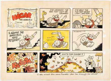Dik Browne Hagar the Horrible Sunday Comic Strip Original Art dated 11-22-81 (King Features Syndicate, 1981). | Heritage