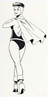 Jaime Hernandez - Super-Maggie from Love and Rockets Pin-Up Illustration Original Art (1983). | Heritage