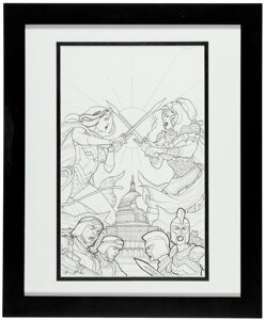 Pete Woods Amazons Attack #6 Wonder Woman and Queen Hippolyta Cover Original Art (DC, 2007).