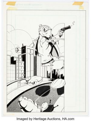 Steve Moncuse The Fish Police: Hairballs Graphic Novel Cover Original Art (Comico, 1987). | Heritage