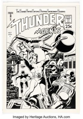 Dan Adkins T.H.U.N.D.E.R. Agents #1 Cover Re-Creation Illustration Original Art (1997). | Heritage
