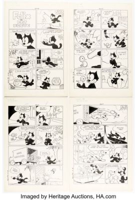 Otto Messmer (attributed) Felix the Cat #17 "Pet Peeve" Complete 12-Page Story Original Art (Dell, 1950). (Total: 12 Original Art) | Heritage