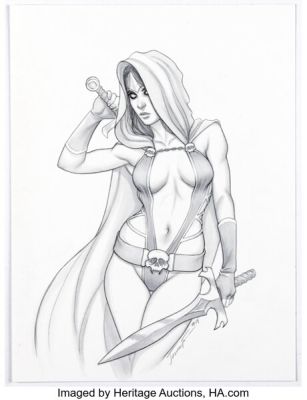 Jenny Frison - Gamora Pin-Up Illustration Original Art (2014).