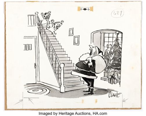 Claude Smith The New Yorker Single Panel Gag Cartoon Illustration Original Art (The New Yorker, c. 1960-70s).