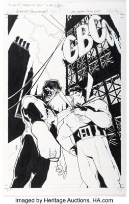 Cully Hamner Green Lantern Gallery #1 Pin-Up Illustration Original Art and Color Guide (DC, 1996). (Total: 2 Original Art)