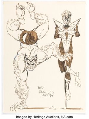 Rob Liefeld - Beast and Nightcrawler Illustration Original Art (1989). | Heritage