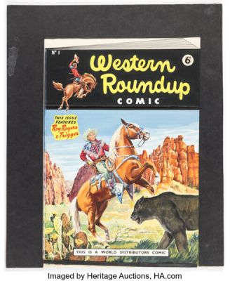 Walt Howarth Western Roundup Comic #1 Cover Painting Original Art (World Distributors, 1955). | Heritage