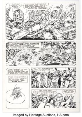 Dan Reed The Transformers #133 Rodimus Prime Story Page 4 Original Art (Marvel UK, 1987).