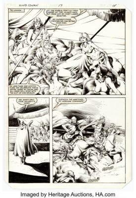 John Buscema and Rudy Nebres King Conan #17 Story Page 13 Original Art (Marvel, 1983). | Heritage