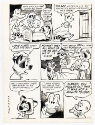 Walt Kelly Pogo Possum #13 "Van Winkle, Van Blinkle and Van Nod" Story Page 14 Original Art (Dell, 1953). | Heritage