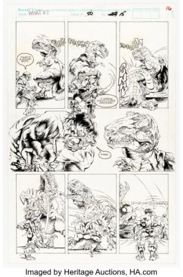 Armando Gil What If...? #50 Hulk vs. Wolverine Story Page 15 Original Art (Marvel, 1993). (Total: 2 Original Art) | Heritage