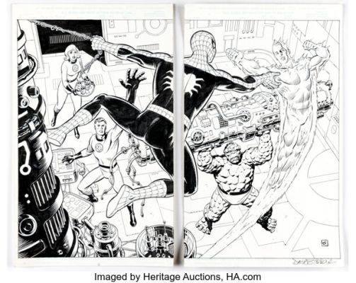 Dave Gibbons Ultimate Spider-Man #150 Double Page Splash Original Art (Marvel, 2011). (Total: 2 Original Art) | Heritage