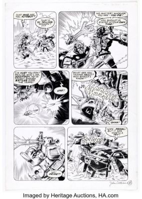 John Williams (as John Marshall) and Stephen Baskerville The Transformers #268 "Flashback!" Story Page 4 Original Art (Marvel UK, 1990).