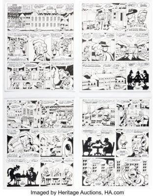 Peter Bagge Reason "It’s America’s Founding Grandfather, John Locke" Complete 4-Page Story Original Art (Reason Foundation, 2024). (Total: 4 Original Art) | Heritage