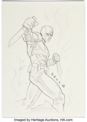 Bella Rachlin Marvel Unbound Year 4 Union Jack Trading Card Preliminary Original Art (Upper Deck, 2024).