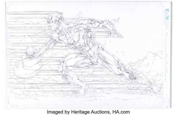 Brett Booth - The Flash Illustration Original Art (c. 2018). | Heritage