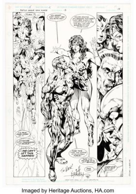 Sal Velluto and Jeff Albrecht Justice League Task Force #13 Story Page 15 Original Art (DC, 1994).