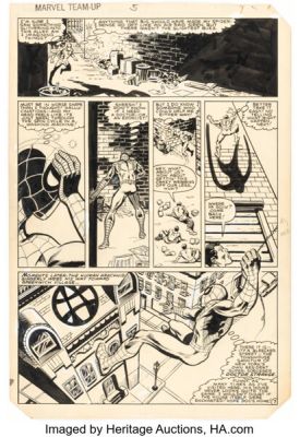Mark Gruenwald and Jim Mooney Marvel Team-Up Annual #5 Story Page 7 Original Art (Marvel, 1982).
