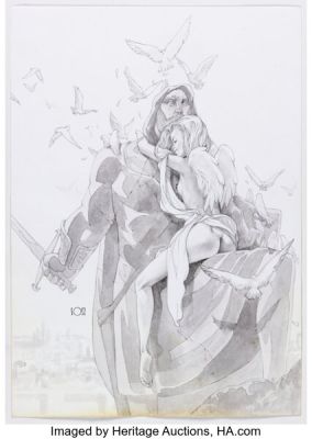 Marcelo Sosa Angel Lust: A Gallery Girls Collection Vol. 1 Pin-Up Illustration Original Art (SQP, 2005).