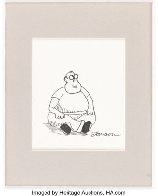 Gary Larson - Kid with Glasses Sketch Original Art (undated). | Heritage
