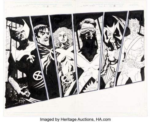 Sean Phillips and Duncan Fegredo Marvel Comics: X-Men #1 Double-Page Splash 2-3 Original Art (Marvel, 2000). | Heritage