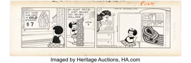 Ernie Bushmiller Nancy Daily Comic Strip Original Art dated 5-3-49 (United Feature Syndicate, 1949). | Heritage