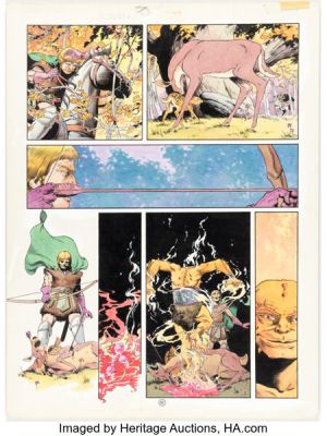 Charles Vess Marvel Graphic Novel #15 - The Raven Banner Story Page 38 Original Art (Marvel, 1985). | Heritage