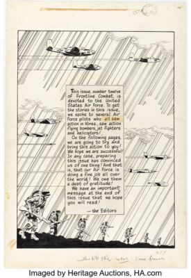 Jack Davis Frontline Combat #12 Inside Front Cover Illustration Original Art (EC, 1953). | Heritage
