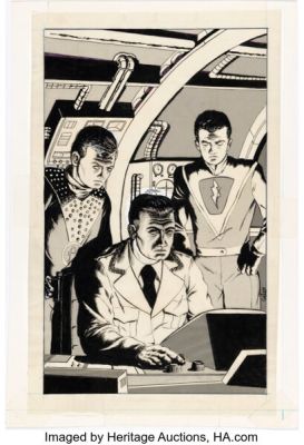 Earl Geier Space Academy Newsletter #9 Cover Original Art (Joe Sarno/The Fantasy Shop, 1981).