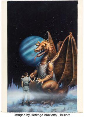 Bob Larkin The Dragon Lensman Cover Painting Original Art (Bantam Books, 1981). | Heritage