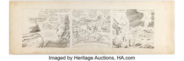 Jack Kirby - Astronaut Preliminary Daily Comic Strip Original Art (c. 1961-68). | Heritage