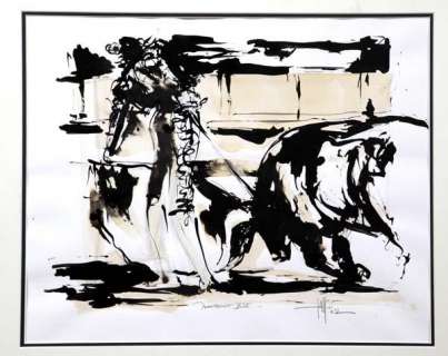 Cassini - La Tauromachie XIV, étude couleurs Ã  l‘encre de …