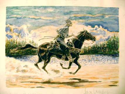 Vannini Luca | KEN PARKER ACQUARELLO COLORI 33X48 FIRMATA | Casa del Fumetto