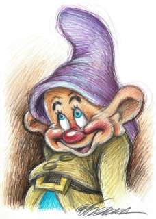 Dopey - Snow White and the Seven Dwarfs - Original Drawing - Joan Vizcarra - Art original | Catawiki
