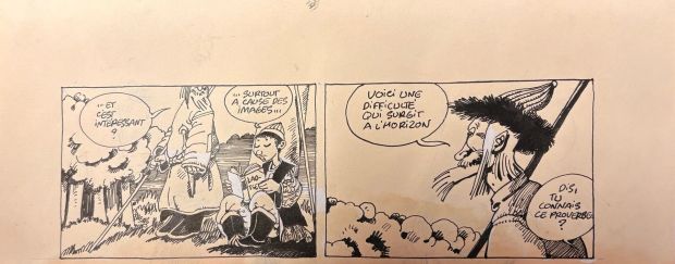 F’murrr - Strip... | Lot 10 - F’murrr - strip de deux cases à l’encre de Chine et... | Tessier Sarrou